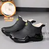 Botas de lluvia cortas para hombre, antideslizantes, impermeables, resistentes al desgaste, zapatos de goma de seguridad de corte bajo para trabajo, adecuados para cocina y lavado de autos