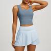 Roupa de Fitness Cor Sólida Dopamina Estilo Europeu e Americano Transfronteiriça Roupa Esportiva para Ciclismo Tênis Yoga para Mulheres