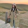 2024 Nueva Popular Chaqueta de Algodón Oversize para Mujer Invierno Estilo Coreano Cuello Alto Abrigo de Algodón de Largo Medio Trendy