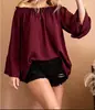 2026 Novo Produto Transfronteiriço Amazon Europeu e Americano Comércio Exterior Feminino Casual Ombro a Ombro Solto Manga Longa Manga Sino Camiseta Feminina