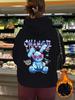 Europeu e americano ebay outono e inverno com capuz casual temperamento personalidade manga comprida forrado de lã suéter grosso MUDANÇA impresso comércio exterior mulheres
