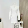 Falda de Punto de Segunda Mano Estilo de Alta Gama con Bolsillos y Hebilla Dorada para Mujer, Falda Recta Versátil para Otoño e Invierno para el Trabajo