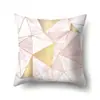 Funda de Almohada de Poliéster Estilo Nórdico ins Mármol Geométrico Estampado Piel de Melocotón Funda de Almohada para Sofá de Sala de Estar QTH02