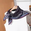 Pañuelo Cuadrado de Doble Cara Bicolor con Patrón de Espiga 65 para Mujer, Estilo Retro Francés Sencillo, Accesorio Elegante, Pequeño Pañuelo de Cuello de Moda