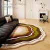 Alfombra decorativa antideslizante para sala de estar con patrón de olas estilo ins degradado, alfombra de noche de cachemira sintética para dormitorio