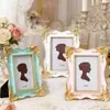 Porta-Retrato de Resina Criativo com Relevo Estilo Francês Suporte de Exibição de Resina Multicolorido Estilo Europeu Itens de Decoração para Casa Porta-Retrato para Sala de Modelos 6 polegadas
