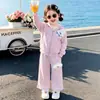 Conjunto de Dibujos Animados para Niñas Primavera y Otoño 2026 Nuevo Ropa de Otoño para Niños Sudadera con Capucha y Cremallera y Pantalones Deportivos Elegante Conjunto de Dos Piezas