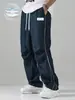 Pantalones Casuales Rayados Duraderos de Secado Rápido para Hombre de Verano para Uso Diario, Pantalones Largos Versátiles de Pierna Recta en Stock