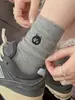 Calcetines cálidos para mujer, calcetines de media pantorrilla para otoño e invierno, calcetines largos para damas, color liso, sin costuras, lindos de dibujos animados, calcetines holgados, calcetines largos