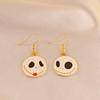 Aretes asimétricos de Halloween europeos y americanos de telaraña, calabaza, murciélago, diablillo, aretes creativos de dibujos animados para mujer, aretes de animales oscuros