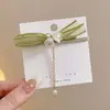 Acessório de Cabelo Lírio-do-Vale para Mulheres, Elástico de Cabelo com Franja Estilo Fada, Elástico para Prender o Cabelo, Argola de Cabelo Estilo Floresta, Mini Elástico de Cabelo Floral