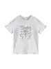 Camiseta Gris de Cuello Redondo y Manga Corta para Mujer de Fábrica Original, Marca de Moda Estilo Americano con Estampado de Moño, Top Casual Versátil