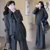 Conjunto de Roupa Outono Maternidade 2026 Novo Estilo Blusa, Suéter Solto de Alta Qualidade na Moda para Gestantes, Conjunto de Duas Peças Outono-Inverno