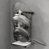 Suporte de Tampa de Panela Montado na Parede Sem Furos Prateleira de Armazenamento de Cozinha Organizador Multifuncional para Bancada Doméstica Suporte para Tábua de Cortar