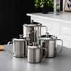 Taza de Agua Espesa de Acero Inoxidable 304 con Tapa para Uso Doméstico Comercial Sitio de Construcción Tarro de Té Taza de Pera Tostada Taza Pequeña para Niños de Jardín de Infancia