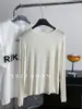 Camiseta Clásica Casual Estilo Coreano de Seda y Lana de Manga Larga para Mujer, Versátil Aspecto Adelgazante Color Puro Cuello Redondo Camiseta Interior Primavera y Verano 2026