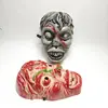 Chenzi Halloween Máscara Retro con Capucha Cara de Fantasma Casa Embrujada Performance de NPC Máscara de Momia de Terror