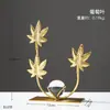 Adornos Creativos de Bola de Cristal Tortuga Hoja para Entrada Mueble de TV Oficina Sala de Estar Gabinete de Vino Artesanías Metálicas para el Hogar