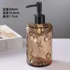 Frasco de Vidro Quadrado para Álcool em Gel Transfronteiriço, Gel de Banho, Shampoo, Frasco Reutilizável de Grande Capacidade, Frasco Dispensador de Sabão Tipo Pressão