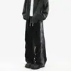 Calça de moletom lavada de caimento solto para primavera e outono, calça longa casual retrô da moda para homens, calça esportiva larga de perna reta estilo parachute ins