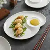Plato Dividido Nube Espiral de Cerámica para Factory Dumplings Sushi con Plato para Vinagre Creativo Hotel Restaurante Plato para Papas Fritas Camarones