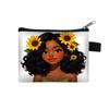 Nuevo Monedero de Dibujos Animados para Niñas Bolsita para Monedas Niñas Africanas Bolsa para Tarjetas de Poliéster Moda Sencilla Bolsa para Guardar Monedas