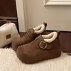 Sapatos femininos de algodão de alta qualidade, estilo Birkenstock, confortáveis, coleção de inverno 2026, com design único, estilo versátil e forro quente e fofo