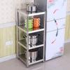 Multi-camada de piso de aço inoxidável espessado cozinha lacuna rack de armazenamento rack de armazenamento micro-ondas forno prateleira de armazenamento