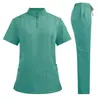 Uniforme de Enfermera, Bata Quirúrgica, Ropa de Quirófano, Bata de Aislamiento, Uniforme Unisex para Clínica Dental, Conjunto de Pantalón Largo y Manga Corta, Personal Médico