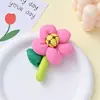 Acessórios semiacabados de flor de tecido tridimensional com enchimento de algodão estilo coreano, centro de flor xadrez bordado, boneca de flor pequena, acessórios para atacado