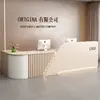 Mostrador de recepción moderno minimalista, esquina de salón de belleza, mostrador de caja conveniente para tienda de ropa, barra de mostrador de tienda, mesa pequeña de recepción