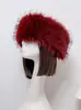 Sombrero de Punta Abierta Peludo Banda de Sombrero de Piel Sintética de Zorro Cálido Engrosado Sombrero de Punta Abierta sin Visera de Piel Sintética para Mujer Invierno