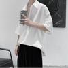 Camisa de Manga Corta para Hombre, Top de Alto Gama Estilo Abstinencia de Verano, Camisa Blanca de Seda Helada Casual y Atractiva de Media Manga para Hombre
