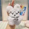 Llavero Colgante Peluche Perro Gafas Original Genuino Popular Lindo Colgante para Bolso Perro Pequeño Regalo