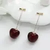 Brincos de Cereja Simulada Fruta Quente Transfronteiriços 2025 Novos Tendência Celebridade da Internet Brincos de Cereja Brincos para Mulheres