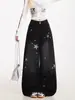 Chao Li tiene stock Jeans de Corte Curvo Estilo Primavera y Otoño para Mujer Retro Americano Alto Street Sentido del Diseño Holgados con Caída Pantalones de Pierna Ancha