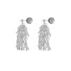 Brincos de Pérola Cinza com Borla de Espigas de Trigo Cintilantes Estilo Francês para Mulheres Outono e Inverno Brincos de Duas Formas Niche High-end