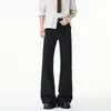 Pantalones de estilo occidental con microbocadillo de hoja curva negra para hombre, verano, seda de hielo fina, drapeado, pantalones de traje, pantalones rectos casuales, tiro medio, en stock