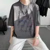 Camiseta de Manga Corta para Hombre de Algodón Puro Pesado 220g, Diseño de Garra de Verano, Camiseta Básica de Marca de Moda de Corte Holgado