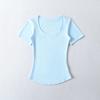 RY2533-25 Nova Primavera American Spice Girls Pure Desire Sexy Coração Neck Slim-fit Manga Curta Base Camisa T-shirt