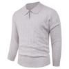 Comercio Exterior Aliexpress Suéter de Punto con Cuello Polo Otoño e Invierno para Hombre, Suéter Chaqueta de Patrón Retorcido, Estilo Old Money, Corte Holgado, Camiseta Interior Base
