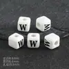 Cuentas Cerámicas Cuadradas de 8 mm con Letras y Agujeros Verticales, Materiales para Manualidades Infantiles, Cuentas Sueltas, Forma de Corazón, 26 Letras, Accesorios para DIY, Pulsera