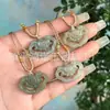 Pingente de Buda de Jade Hetian Natural de Xinjiang, Colar Cadeado da Paz Ruyi, Placa Wushi, Fivela da Paz de Jade Lótus