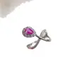 Anel de Safira Rosa Natural Transfronteiriço Acessórios Femininos Nicho Alto Padrão Joias de Prata 925 4*6 Joias de Luxo Venda Direta da Fábrica