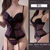 Lencería sexy con clavos de acero y cintura baja, uniforme con escote en V profundo, traje de baño 8558