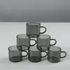 Taza de Té Transfronteriza 100ml Vidrio Gris Ahumado Taza Recta Resistente a Altas Temperaturas Suministro Vidrio de Borosilicato Alto Taza Pequeña para Té Maestro