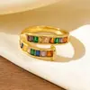 Novo Anel Vazado Totalmente Cravejado com Diamantes Transfronteiriço, Versão Larga com Cravação de Diamantes, Moderno e Elegante, Anel Aberto Ajustável para o Dedo Indicador
