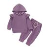 Nova roupa infantil da Ins explosões europeias e americanas best-seller da Amazon suéter liso calça de manga morcego conjunto de duas peças atacado