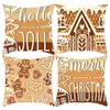 Funda de Cojín Navideña de Dibujos Animados de Papá Noel de Amazon Decoración para Fiesta Navideña Cojín para Sofá Funda de Cojín para Dormitorio Mesita de Noche