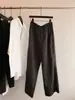 Pantalones de Lino Fluidos Largos hasta el Suelo Estilo Old Money con Cordón Cintura Alta Adelgazantes Pierna Ancha Rectos para Mujer Tendencia Verano 2026 Nuevo Estilo
